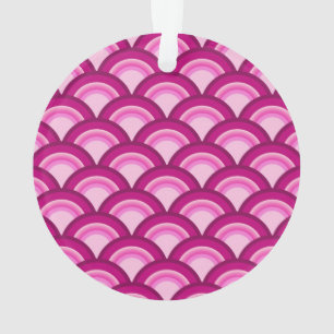 Ornamento Art Deco - padrão de onda - magenta e rosa