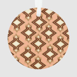 Ornamento Art Deco Wallpaper Padrão, Coral e Brown