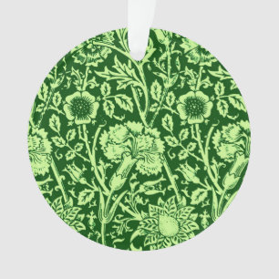 Ornamento Art Nouveau Carnação Damask, Forest Green