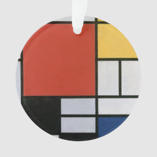 Ornamento Arte abstrata em vermelho azul amarelo de Piet Mon