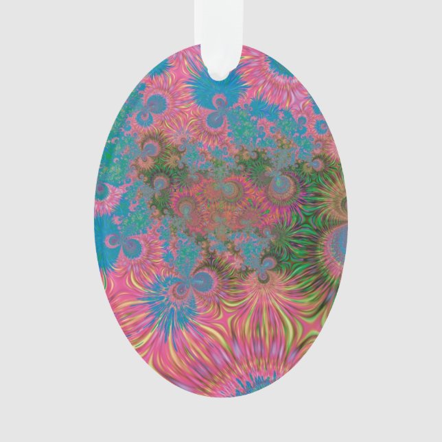 Ornamento Arte Abstrata Fractal de Recife de Coral (Frente)