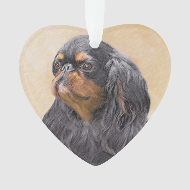 Ornamento Arte Animal Original Pintura Inglesa Toy Spaniel (Frente)