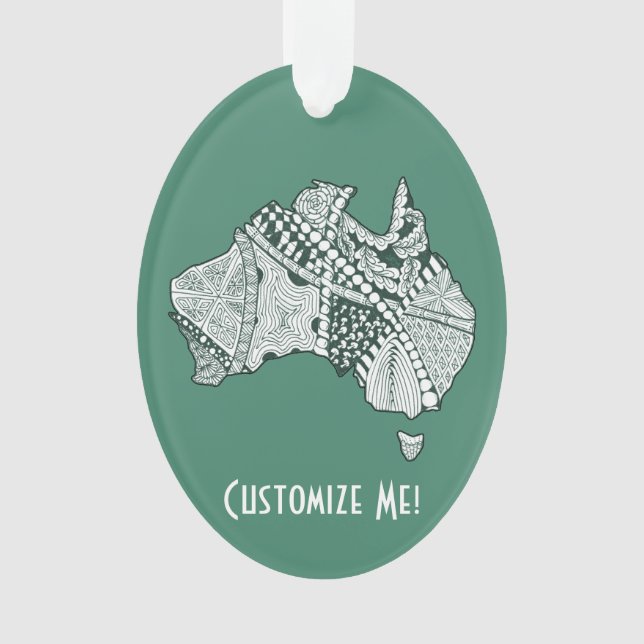 Ornamento Arte australiana do mapa (Frente)