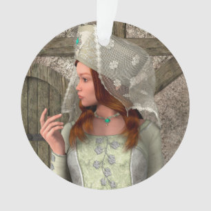 Ornamento Arte da Princesa Medieval Vintage Renascença