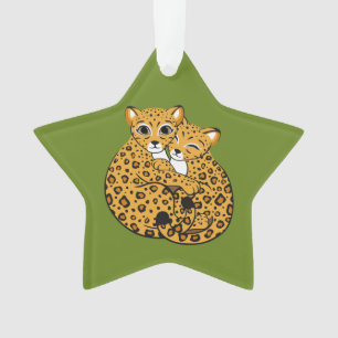 Ornamento Arte de afago de Cubs do leopardo de Amur