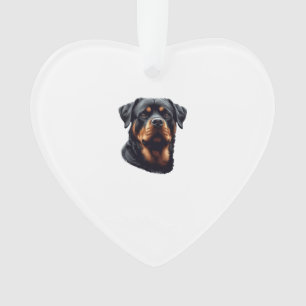 Ornamento Arte de Cachorro Rottweiler Majestoso