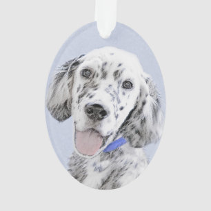 Ornamento Arte de Cão de Pintura de Belton, Setter Azul