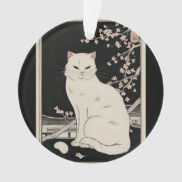 Ornamento Arte de gatos ukiyo e cat
