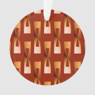 Ornamento Arte Deco Geométrica Metálica - Cobre e Ferrugem