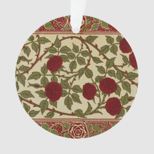 Ornamento Arte Floral Rosa Vermelha Rosamund Vintage de Walt