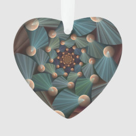 Ornamento Arte Fractal abstrato com Azul De Chapa Marrom Pro