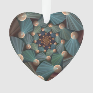 Ornamento Arte Fractal abstrato com Azul De Chapa Marrom Pro