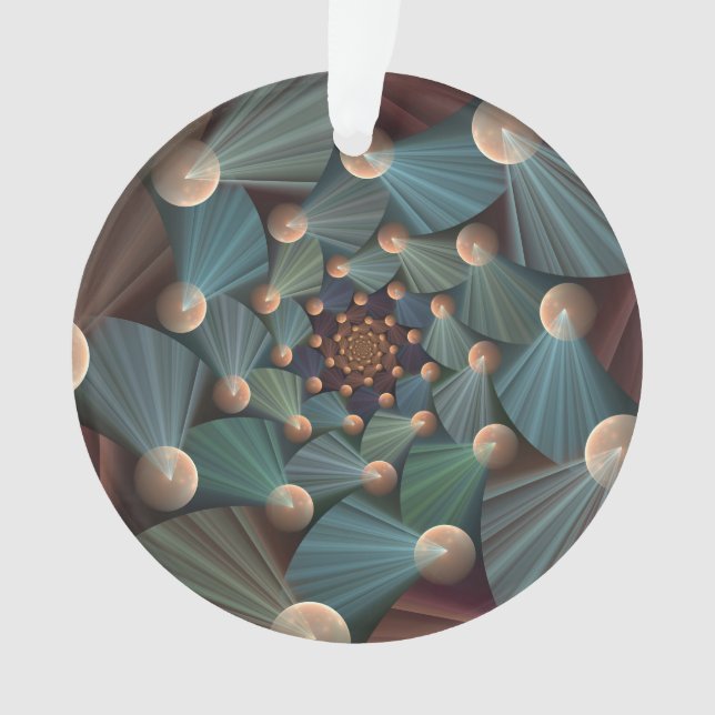 Ornamento Arte Fractal abstrato com Azul De Chapa Marrom Pro (Frente)