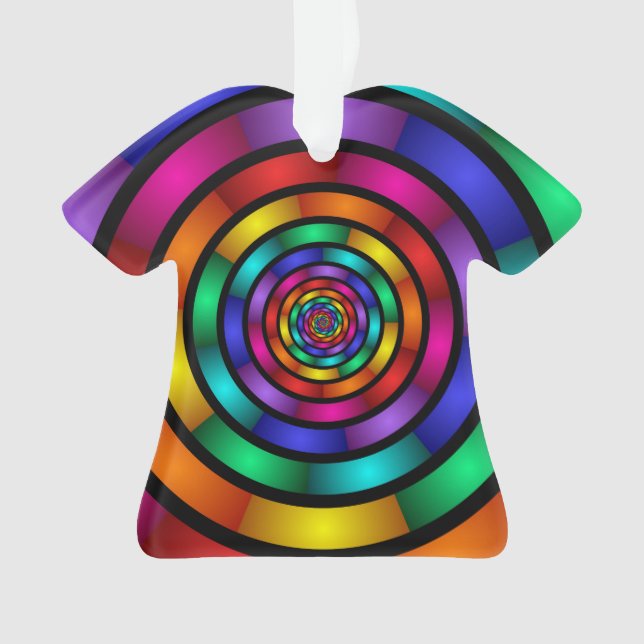 Ornamento Arte Fractal Arredondada e Psicodélica Colorida Mo (Frente)