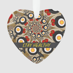 Ornamento Arte Fractal de Brunch Engraçado, Comida, Tomates,