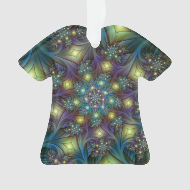 Ornamento Arte Fractal Roxa Roxa Abstrato brilhante iluminad (Frente)