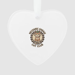 Ornamento Arte Vetorial de Gato de Oficina Mecânica - Oficin
