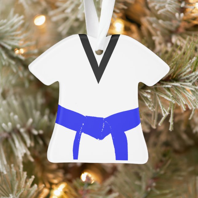 Ornamento Artes marciais - Cinturão Azul Claro Uniforme (Árvore)