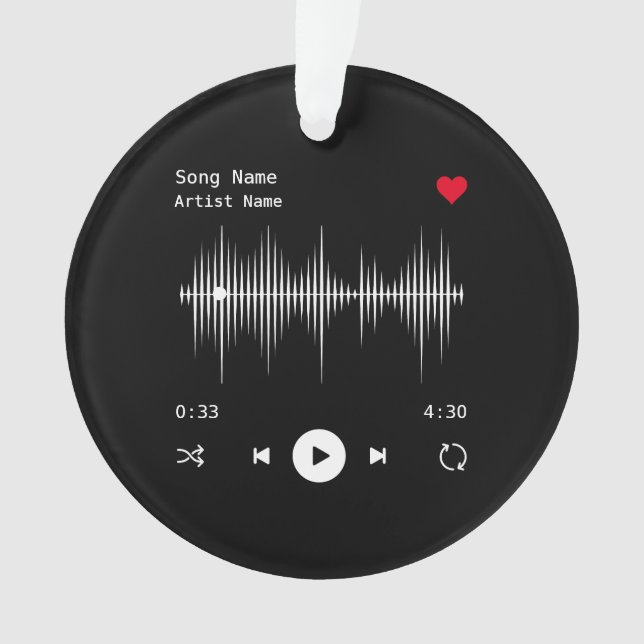 Ornamento Artista do player de música e canto preto personal (Frente)