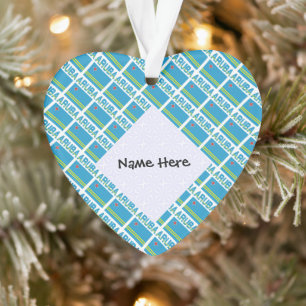 Ornamento Aruba e Aruba Bandeira Personalizada em Mosaico 