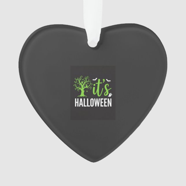 Ornamento Árvore Assustadora do Halloween com Morcegos em Ve (Frente)