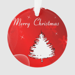 Ornamento Árvore branca da silhueta Feliz de Natal