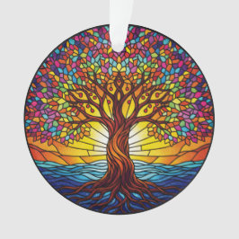 Ornamento Árvore da Vida 2025, Efeito Vidro Colori