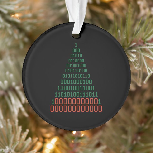 Ornamento Árvore de Código Binário de Natal Programador Dese (Árvore)
