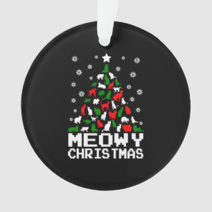 Ornamento Árvore de Gato de Natal Feliz