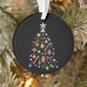Ornamento Árvore de Natal Brilho Caprichoso em Rhinestone Fe