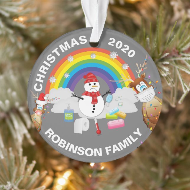 Ornamento Árvore de Natal Covid 2020 Personalizada (Árvore)