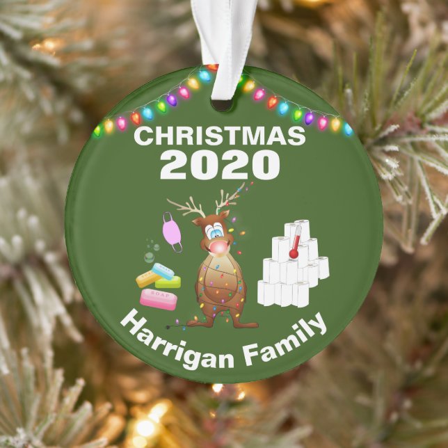 Ornamento Árvore de Natal Covid 2020 Personalizada Engraçado (Árvore)
