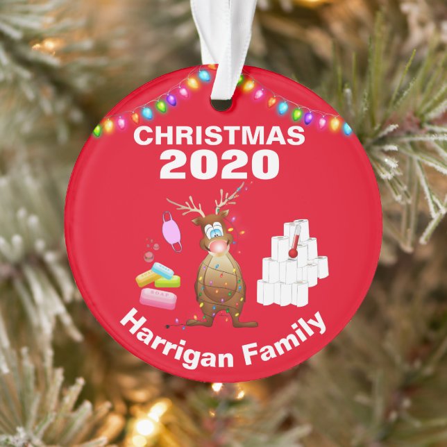 Ornamento Árvore de Natal Covid 2020 Personalizada Engraçado (Árvore)