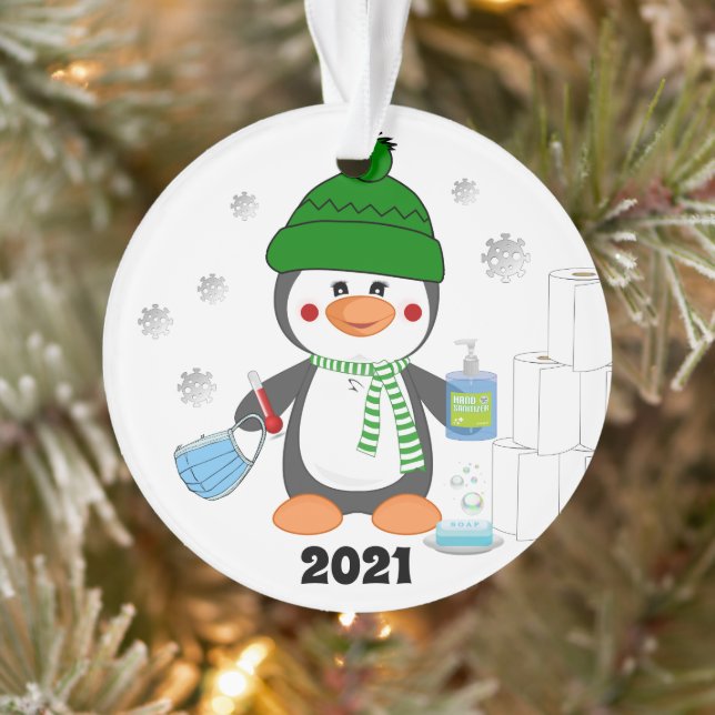 Ornamento Árvore de Natal Covid Penguin 2020 (Árvore)