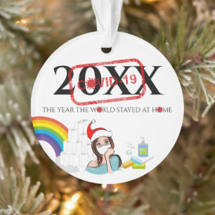 Ornamento Árvore de Natal Covid Personalizada