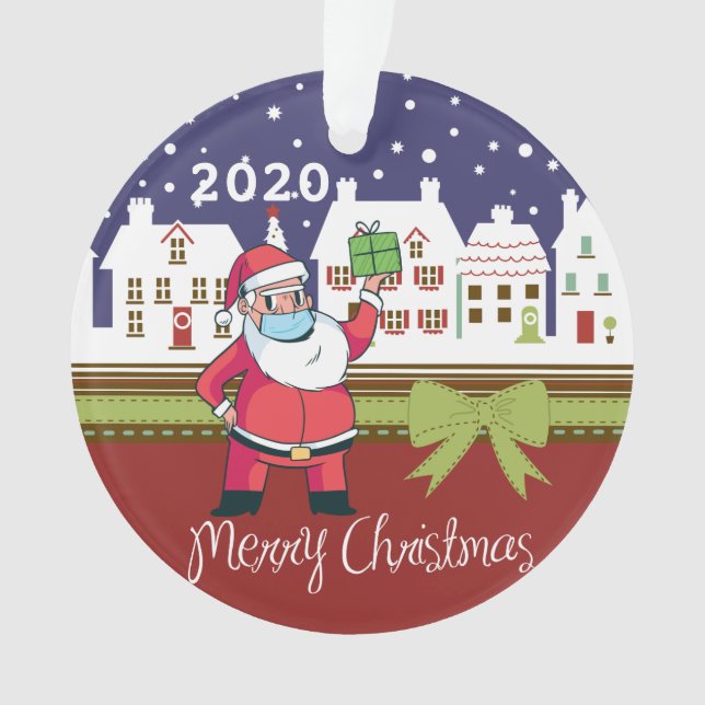 Ornamento Árvore de Natal COVID Personalizada Engraçada Pers (Frente)