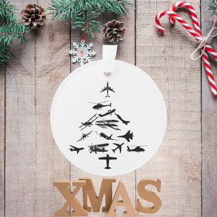 Ornamento Árvore de Natal de Avião Militar Piloto WW2 Person