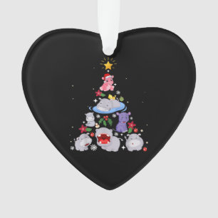Ornamento Árvore de Natal de Hippo Engraçado Xmas Hippopot