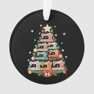 Ornamento Árvore de Natal de Máquina de Costura Ponto Tricô