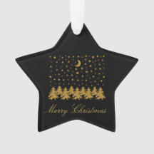 Árvore de Natal de ouro faísca, lua, estrelas em p