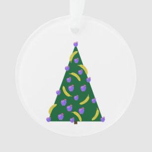 Ornamento Árvore de Natal de pop Art com Maçãs e Bananas