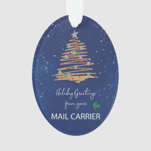 Ornamento Árvore de Natal do Carteiro Personalizável Nome