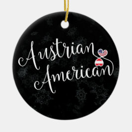 Ornamento Árvore de Natal do Coração Austríaco-Ame