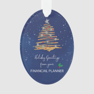 Ornamento Árvore de Natal do planejador financeiro nome pers