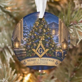 Ornamento Árvore de Natal em aquarela maçônica maçom