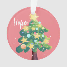 Ornamento Árvore de Natal Esperança e Desejo Rosa