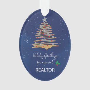 Ornamento Árvore de Natal Personalizável para Corretor de Im