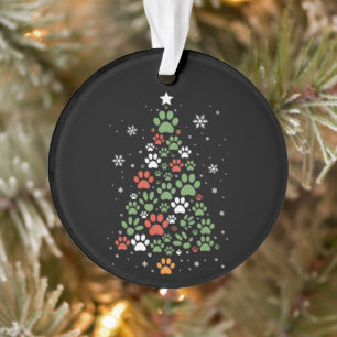 Ornamento Árvore de Natal Pet Paw Gatos Amantes de Cães Nata