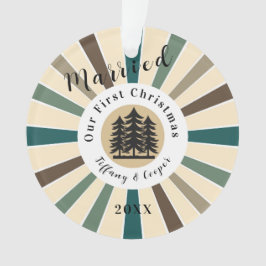 Ornamento Árvore do Quirinho Castanho Retro | Primeiro Natal