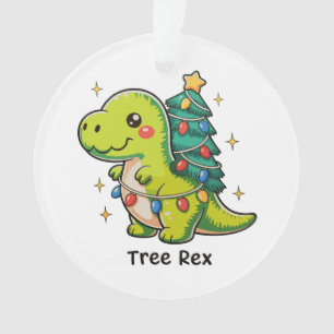 Ornamento Árvore Fofa Rex Natal Dinossauro T Rex Luzes de Na